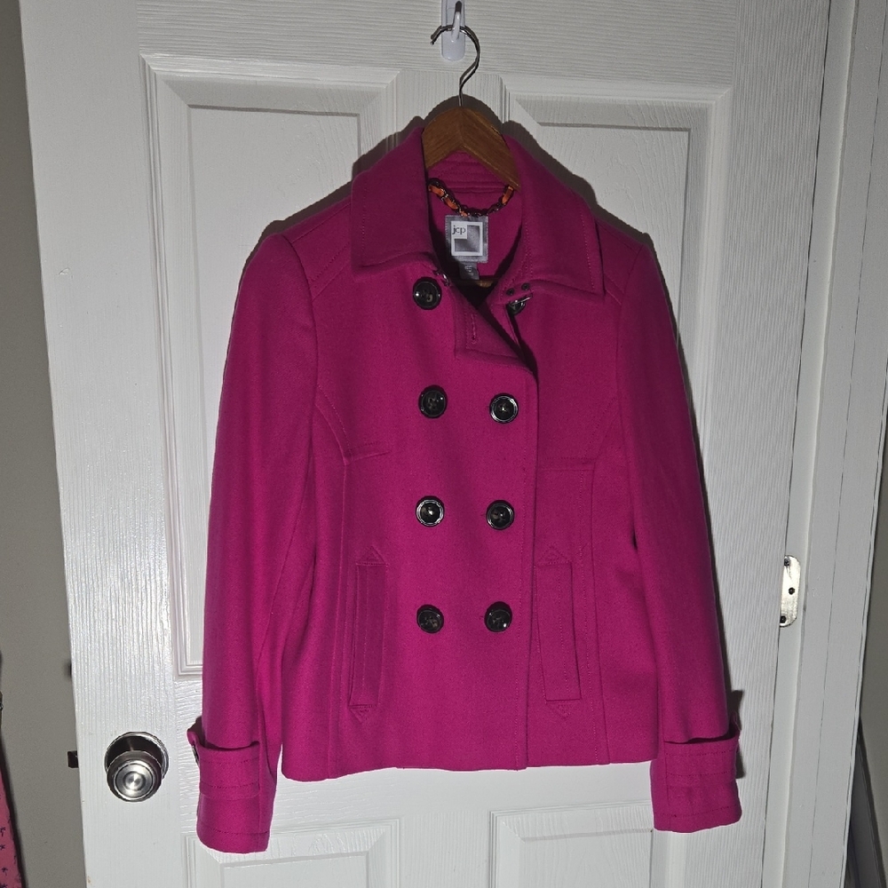 Women's Pink Double-Breasted Coat